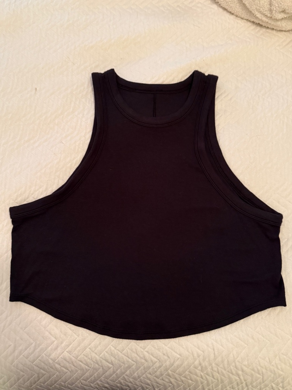 Lululemon Black Ribbed Crop Tank